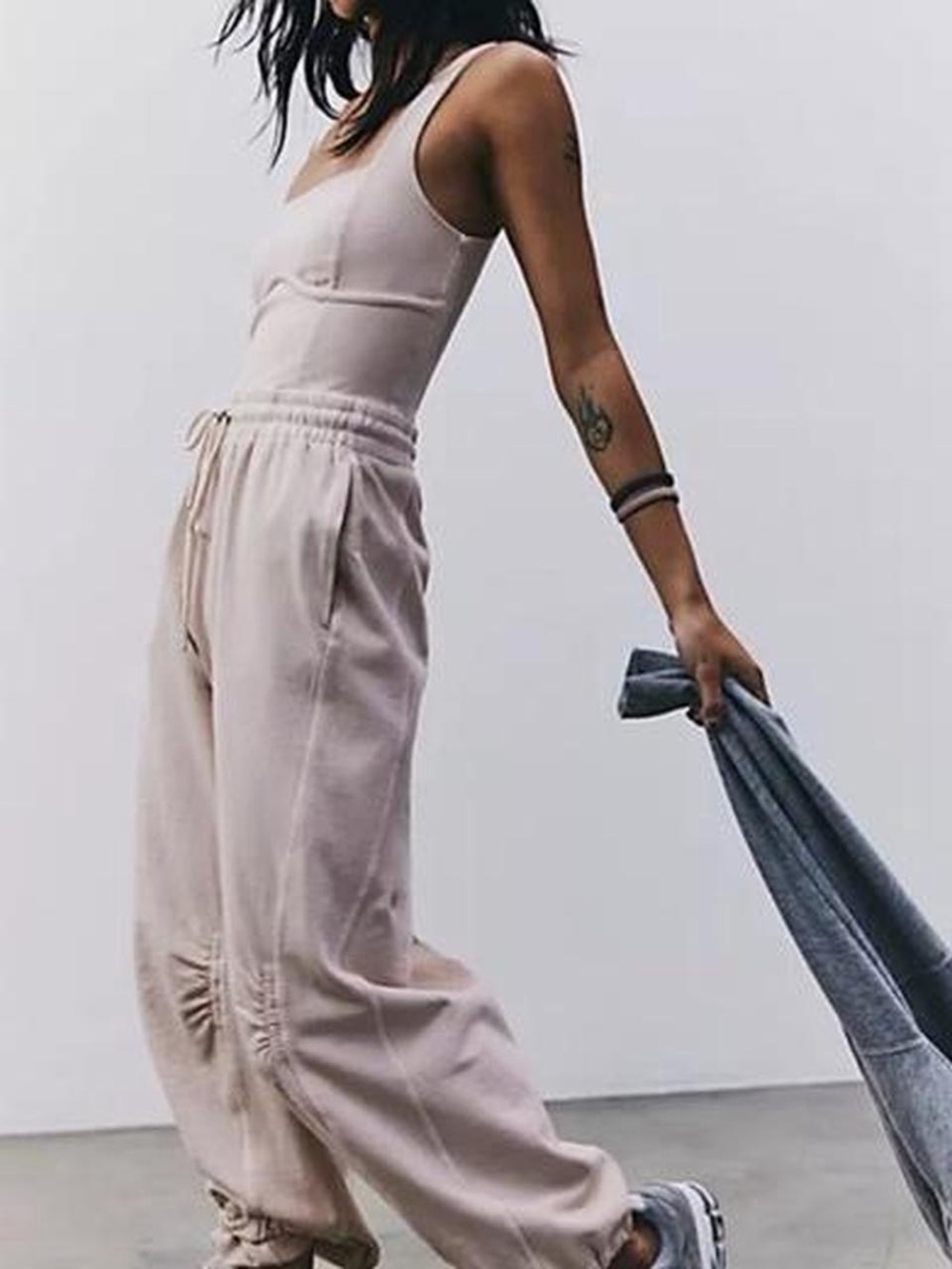 FP Movement by Free People Blush High-Rise Drawstring Jumpsuit